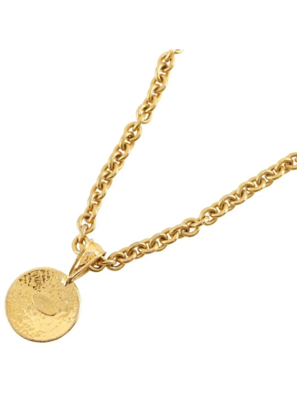 Chanel CC Logo Vintage Gold Plated Necklace
